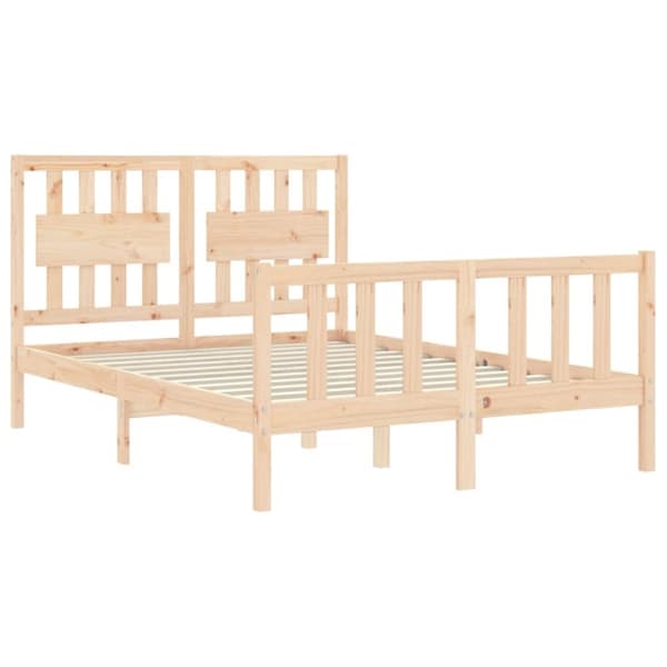 vidaXL sengeramme med sengegavl Small Double massivt træ - Senge & sengeramme