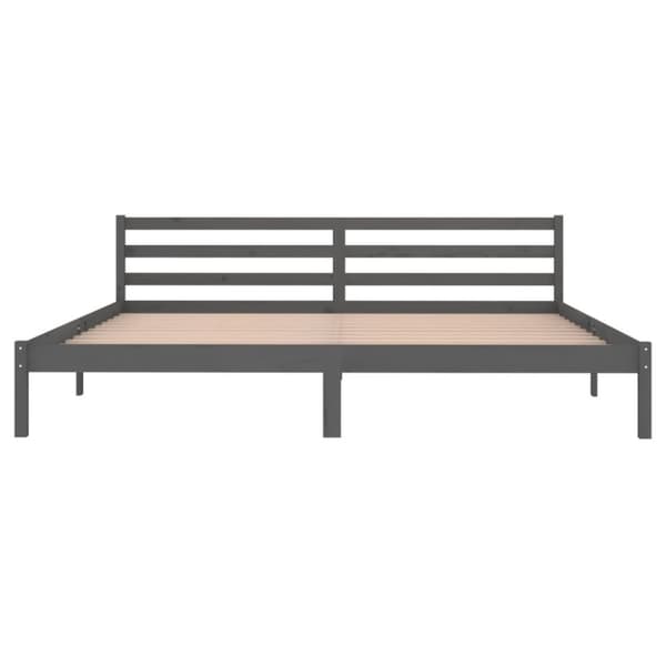 vidaXL sengeramme 200x200 cm massivt fyrretræ grå -  Senge & sengeramme
