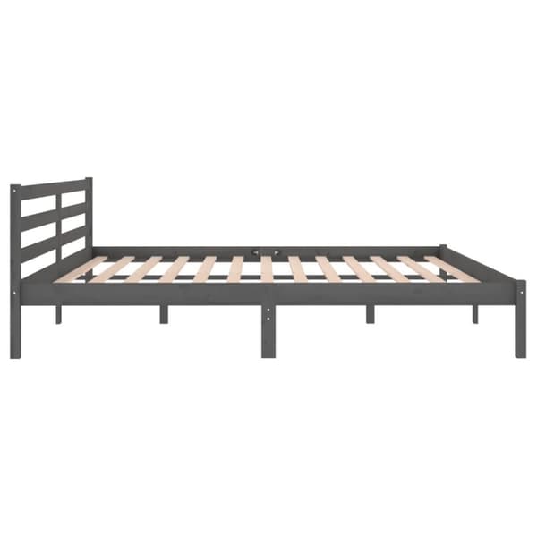 vidaXL sengeramme 200x200 cm massivt fyrretræ grå -  Senge & sengeramme