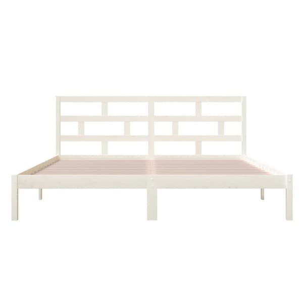 vidaXL sengeramme 140x190 cm massivt fyrretræ hvid - Senge & sengeramme