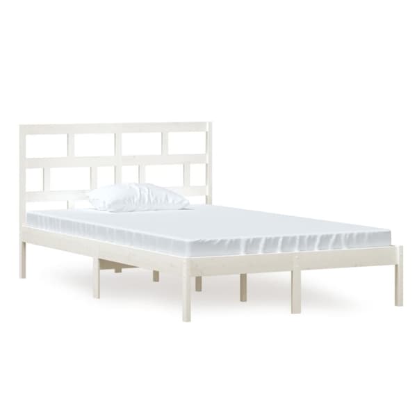 vidaXL Sängram vit massiv furu 120x200 cm - Sängar & sängramar