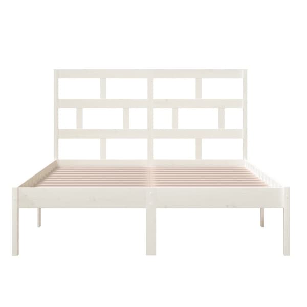 vidaXL Sängram vit massiv furu 120x200 cm - Sängar & sängramar