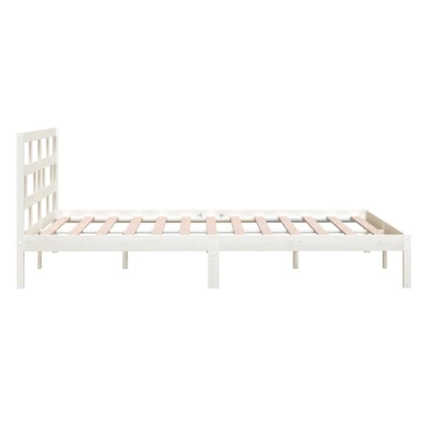 vidaXL Sängram vit massiv furu 120x200 cm - Sängar & sängramar