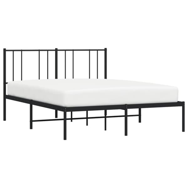 vidaXL sengeramme med sengegavl 120x200 cm metal sort - Senge & sengeramme