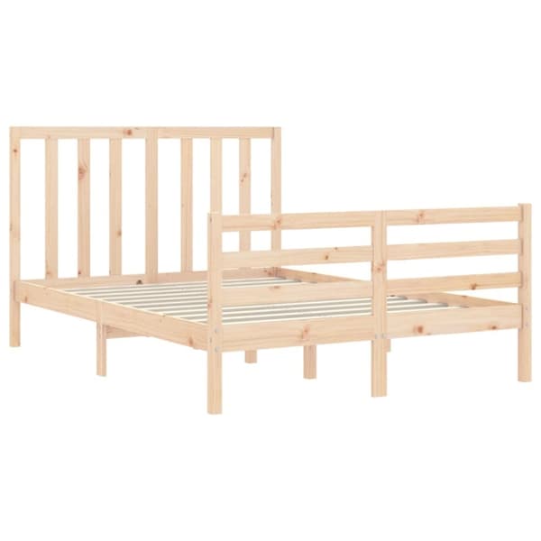 vidaXL sengeramme med sengegavl 120x200 cm massivt træ hvid -  Senge & sengeramme