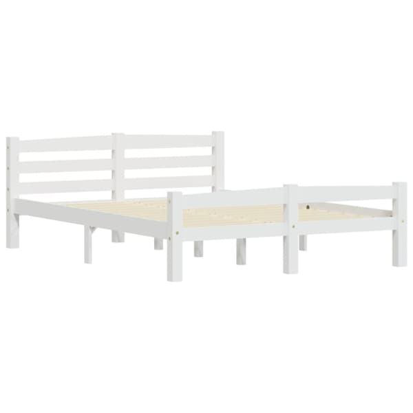vidaXL sengestel 140x200 cm massivt fyrretræ hvid -  Senge & sengeramme