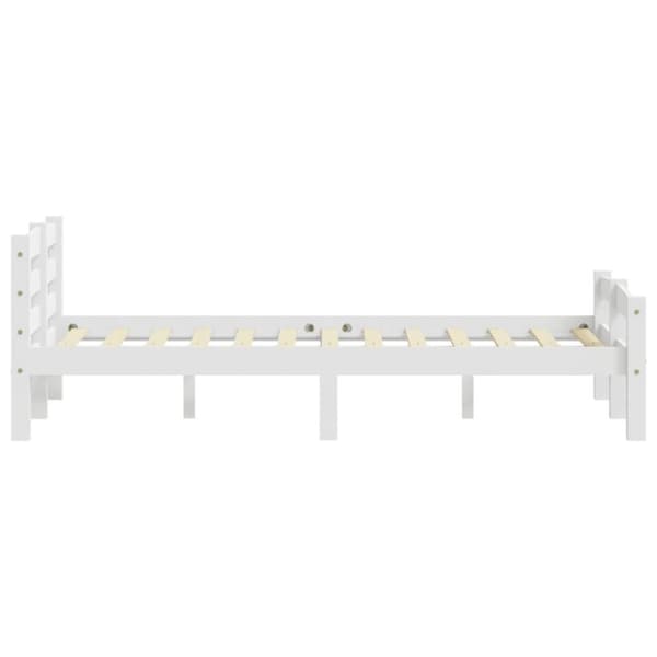 vidaXL sengestel 140x200 cm massivt fyrretræ hvid -  Senge & sengeramme