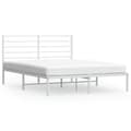 Miniatyrbillede 3 af 6: vidaXL sengeramme med sengegavl 140x190 cm metal hvid -  Senge & sengeramme