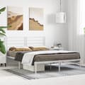 Miniatyrbillede 4 af 6: vidaXL sengeramme med sengegavl 140x190 cm metal hvid -  Senge & sengeramme