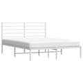 Miniatyrbillede 5 af 6: vidaXL sengeramme med sengegavl 140x190 cm metal hvid -  Senge & sengeramme