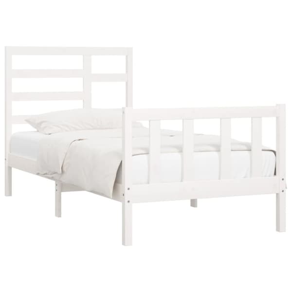 vidaXL Sängram vit massiv furu 90x200 cm - Sängar & sängramar