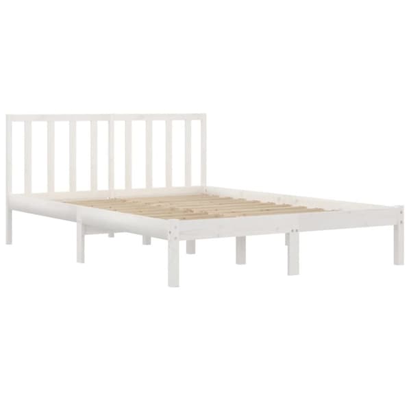 vidaXL sengeramme 200x200 cm massivt fyrretræ hvid - Senge & sengeramme
