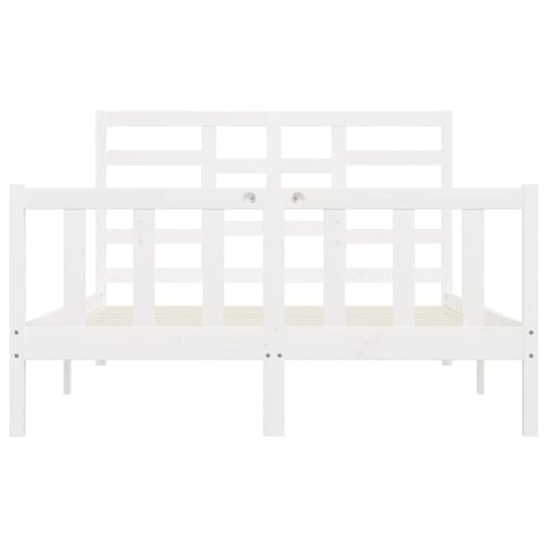 vidaXL sengeramme 140x200 cm massivt fyrretræ hvid - Senge & sengeramme