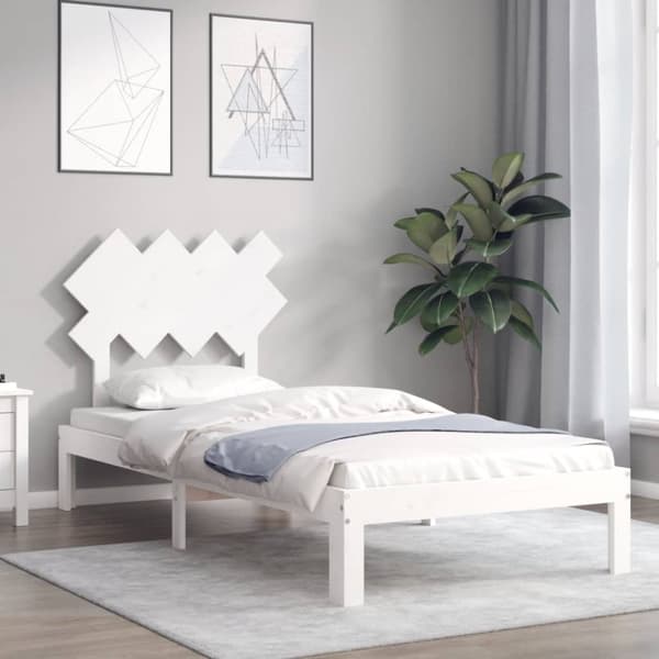 vidaXL Sängynrunko päädyllä valkoinen 90x200 cm täysi puu -  Sängyt & sängynrungot