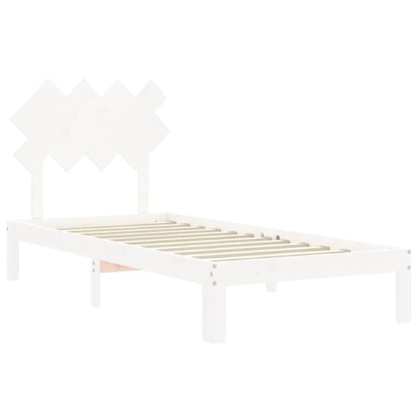 vidaXL Sängynrunko päädyllä valkoinen 90x200 cm täysi puu -  Sängyt & sängynrungot