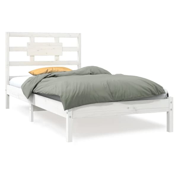 vidaXL sengeramme 90x200 cm massivt træ hvid - Senge & sengeramme