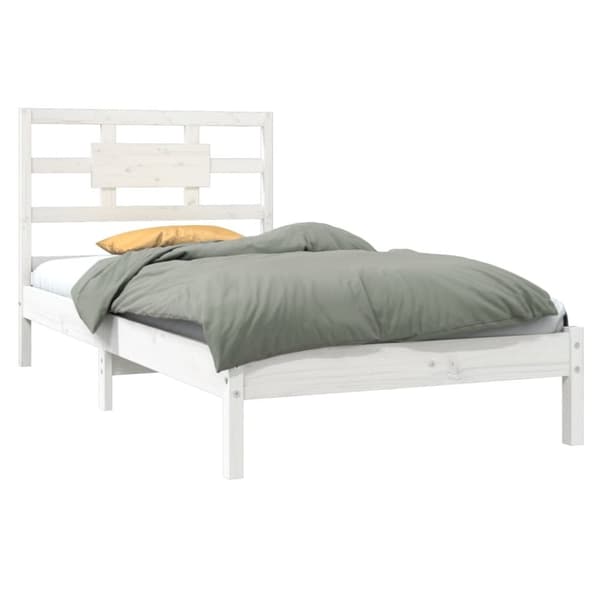 vidaXL sengeramme 90x200 cm massivt træ hvid - Senge & sengeramme