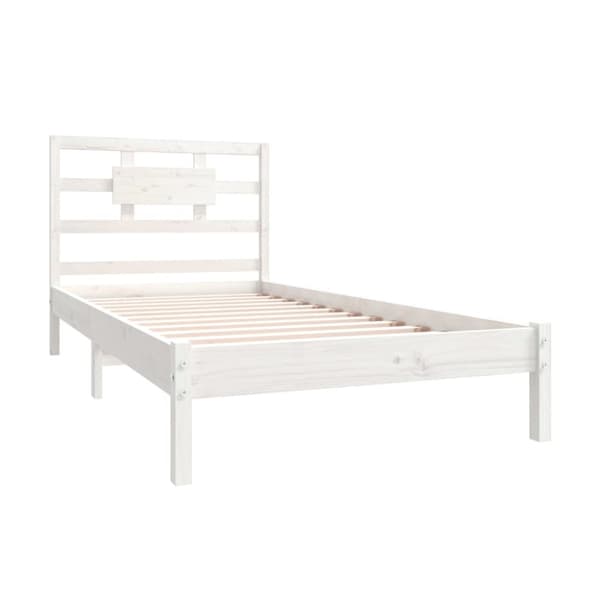 vidaXL sengeramme 90x200 cm massivt træ hvid - Senge & sengeramme