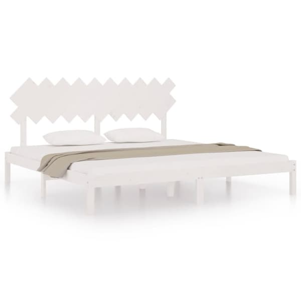 vidaXL Sängram vit 200x200 cm massivt trä -  Sängar & sängramar