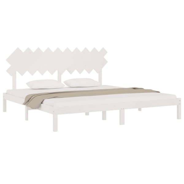vidaXL Sängram vit 200x200 cm massivt trä -  Sängar & sängramar