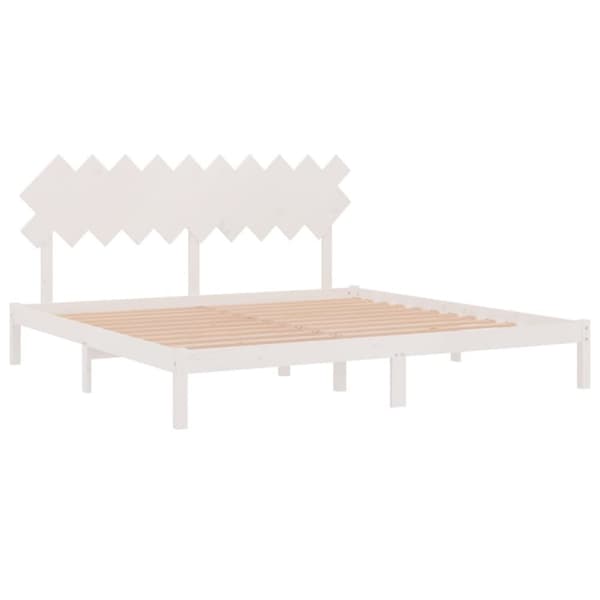 vidaXL Sängram vit 200x200 cm massivt trä -  Sängar & sängramar