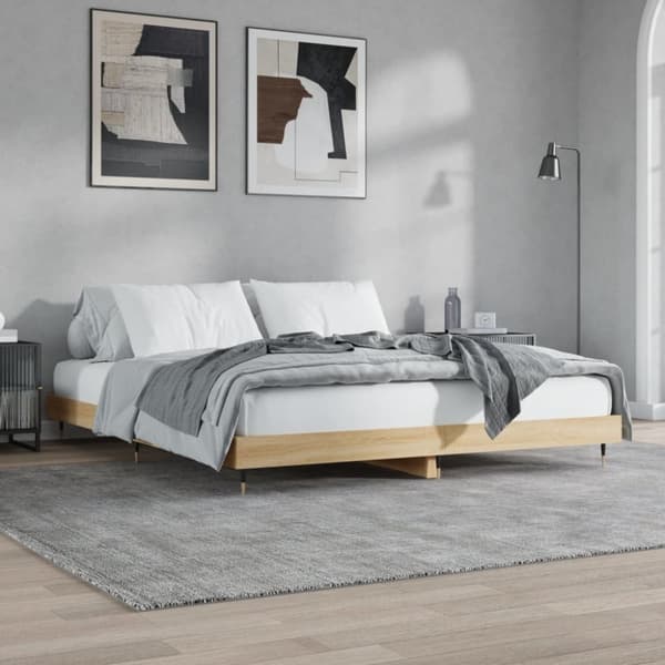 vidaXL Sängynrunko Sonoma tammi 120x200 cm tekninen puu - Sängyt & sängynrungot