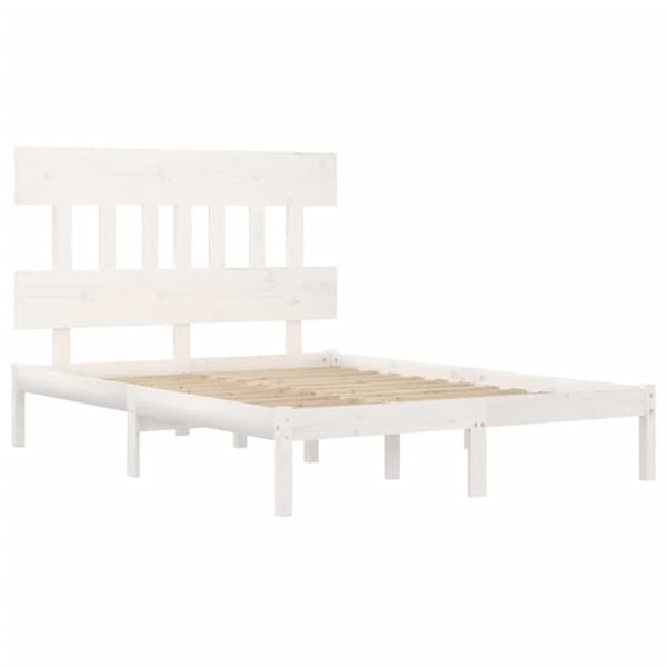 vidaXL sengeramme 200x200 cm massivt træ hvid - Senge & sengeramme