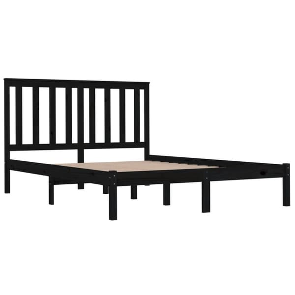 vidaXL Sängram svart massiv furu 140x190 cm - Sängar & sängramar