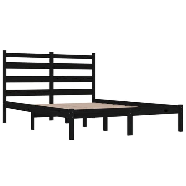 vidaXL sengeramme 200x200 cm massivt fyrretræ sort - Senge & sengeramme
