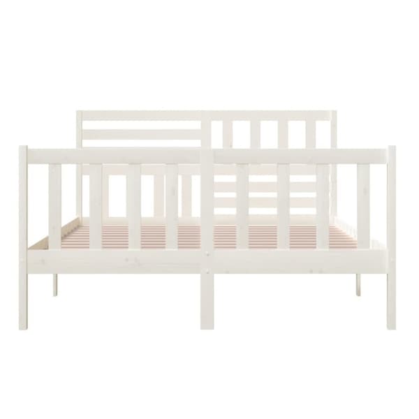 vidaXL sengeramme 140x200 cm massivt træ hvid - Senge & sengeramme