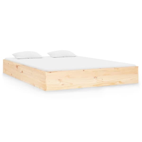 vidaXL sengeramme 135x190 cm massivt træ - Senge & sengeramme
