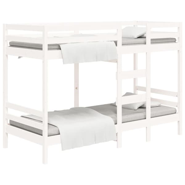 vidaXL Våningssäng vit 80x200 cm massiv furu - Sängar & sängramar