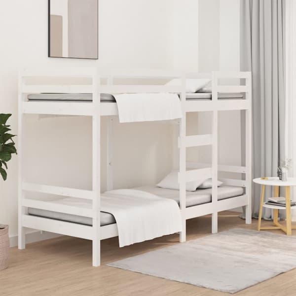 vidaXL Våningssäng vit 80x200 cm massiv furu - Sängar & sängramar