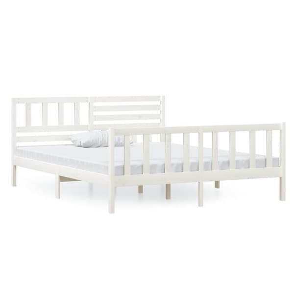 vidaXL sengeramme 120x200 cm massivt træ hvid - Senge & sengeramme
