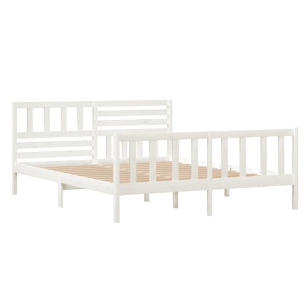 vidaXL sengeramme 120x200 cm massivt træ hvid - Senge & sengeramme