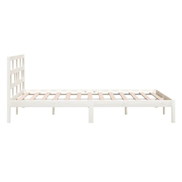 vidaXL sengeramme 120x190 cm Small Double massivt træ hvid - Senge & sengeramme