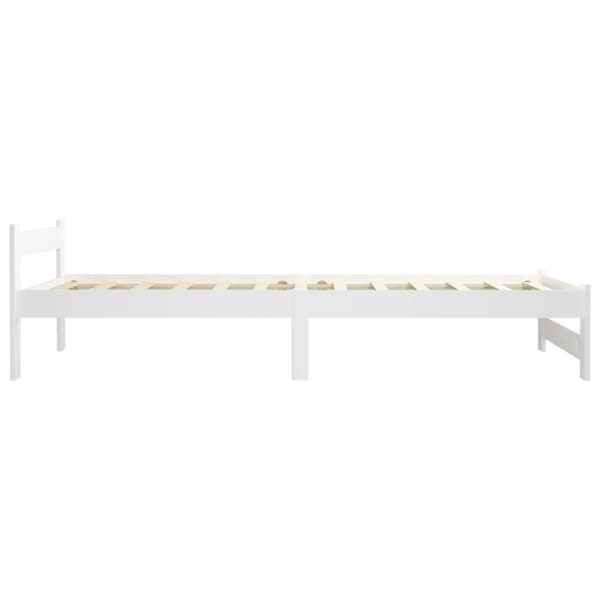vidaXL Sängynrunko valkoinen täysi mänty 100x200 cm - Sängyt & sängynrungot