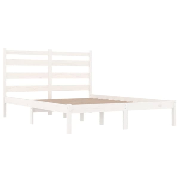 vidaXL sengeramme 200x200 cm massivt fyrretræ hvid - Senge & sengeramme