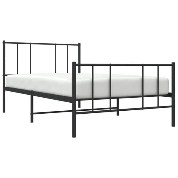vidaXL sengeramme med sengegavl og fodgærde 80x200 cm metal sort - Senge & sengeramme