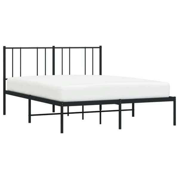 vidaXL Metallinen sängynrunko päädyllä musta 140x190 cm - Sängyt & sängynrungot