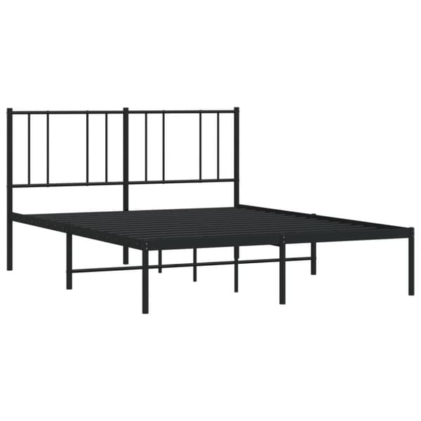 vidaXL Metallinen sängynrunko päädyllä musta 140x190 cm - Sängyt & sängynrungot