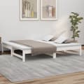 Miniatyrbillede 1 af 6: vidaXL daybed med udtræk 2x(90x190) cm massivt fyrretræ hvid -  Senge & sengeramme
