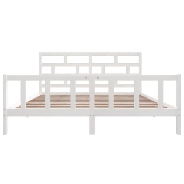 vidaXL sengeramme 200x200 cm massivt fyrretræ hvid - Senge & sengeramme