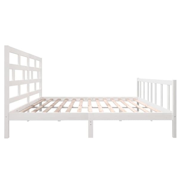 vidaXL sengeramme 200x200 cm massivt fyrretræ hvid - Senge & sengeramme