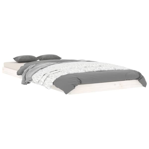 vidaXL Sängram vit 90x200 cm massiv furu -  Sängar & sängramar