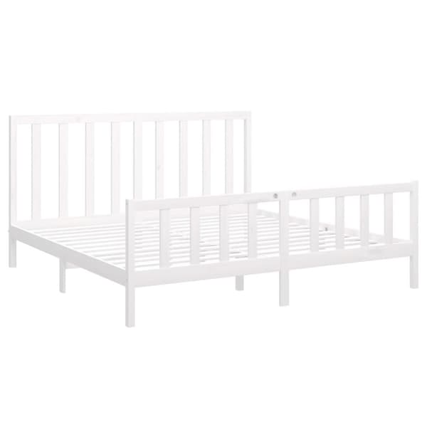 vidaXL Sängynrunko valkoinen täysi mänty 200 x 200 cm - Sängyt & sängynrungot