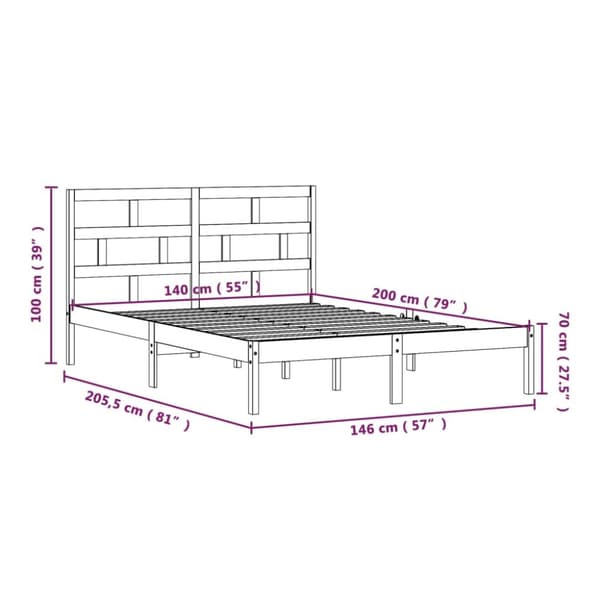 vidaXL sengeramme 140x200 cm massivt træ - Senge & sengeramme