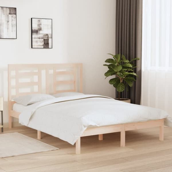 vidaXL sengeramme 140x200 cm massivt fyrretræ -  Senge & sengeramme