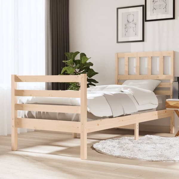 vidaXL Sängram massivt trä 90x200 cm - Sängar & sängramar