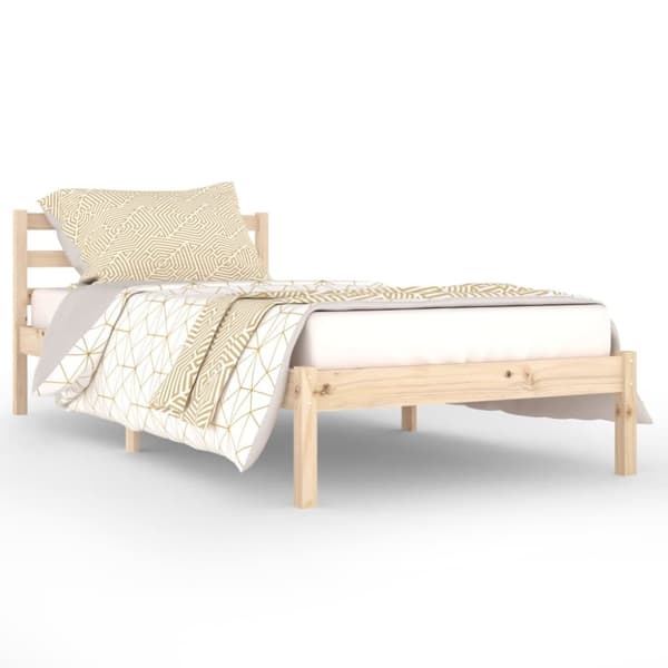 vidaXL Sängram massiv furu 90x200 cm - Sängar & sängramar